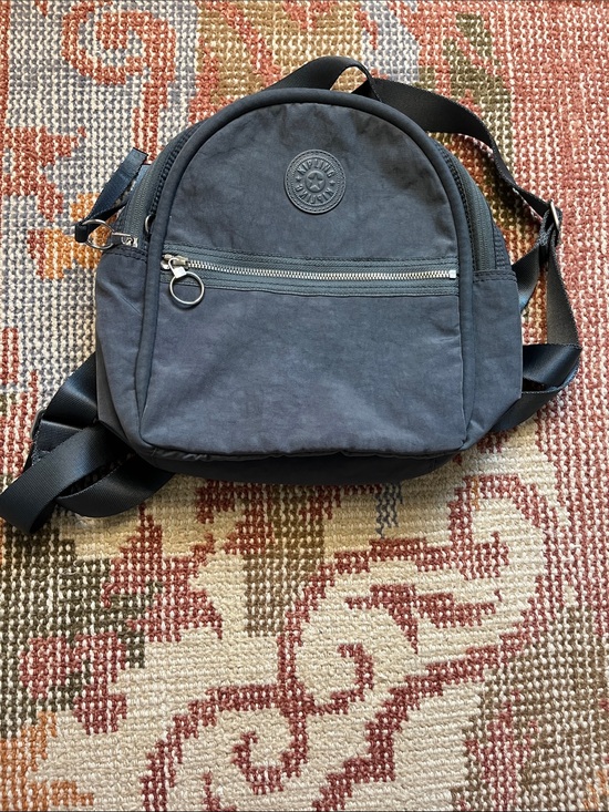Kipling Handbags - Kipling Kae Small Backpack Gray Blue Crinkle Nylon Lightweight EUC
